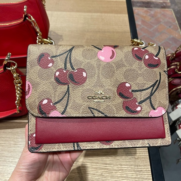 Coach Handbags - NWT！COACH MINI KLARE CROSSBODY BAG IN SIGNATURE WITH CHERRY PRINT（COACH CY716）